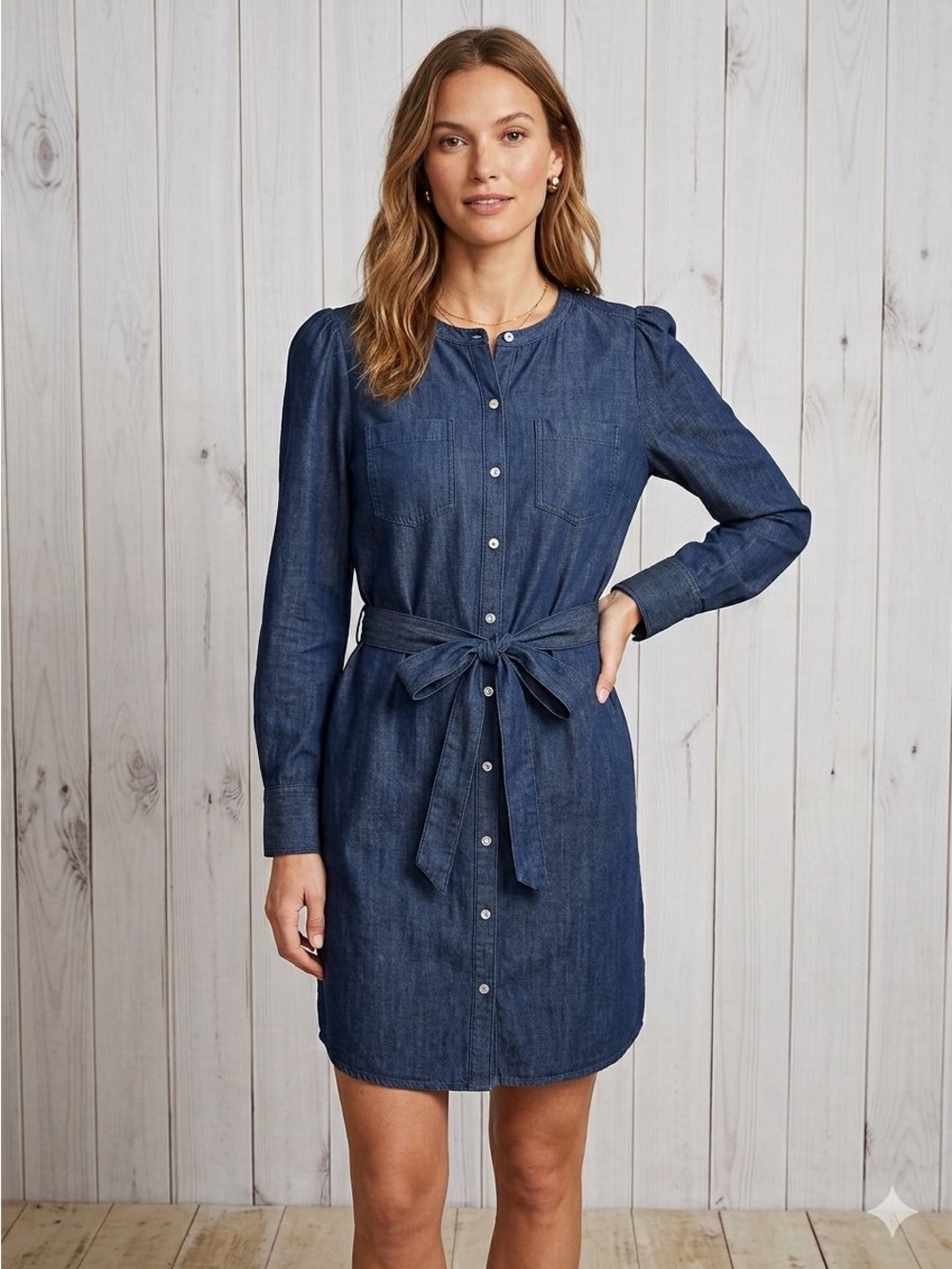 Loft Shirt Dress linen blend medium